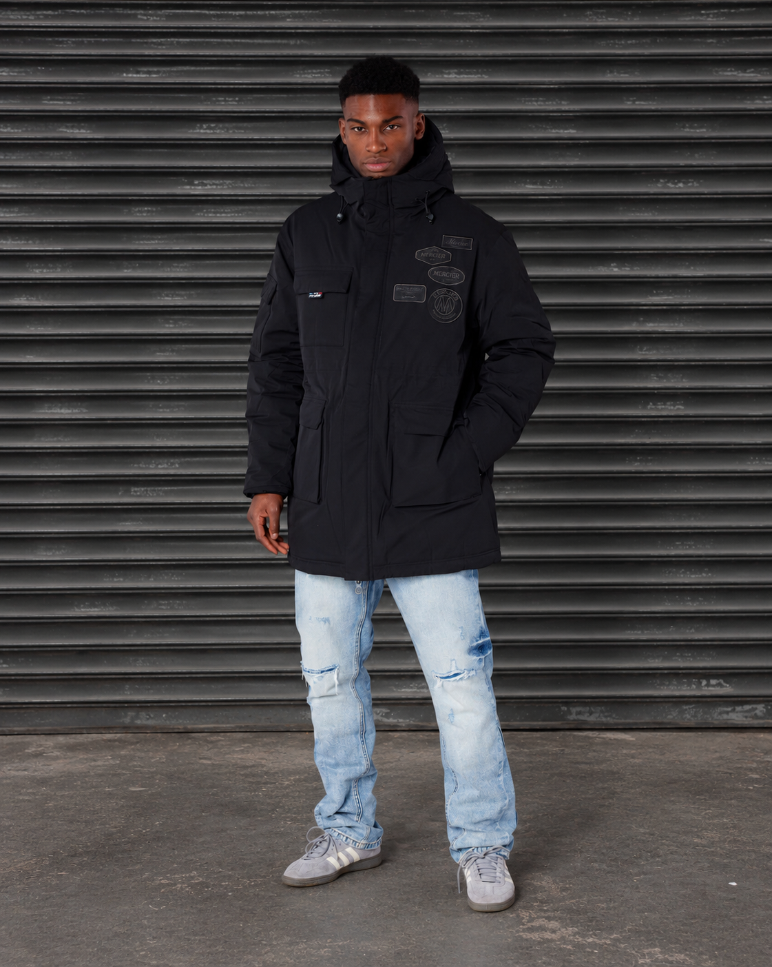 Premium OG Badge Parka Coat Black, image 2