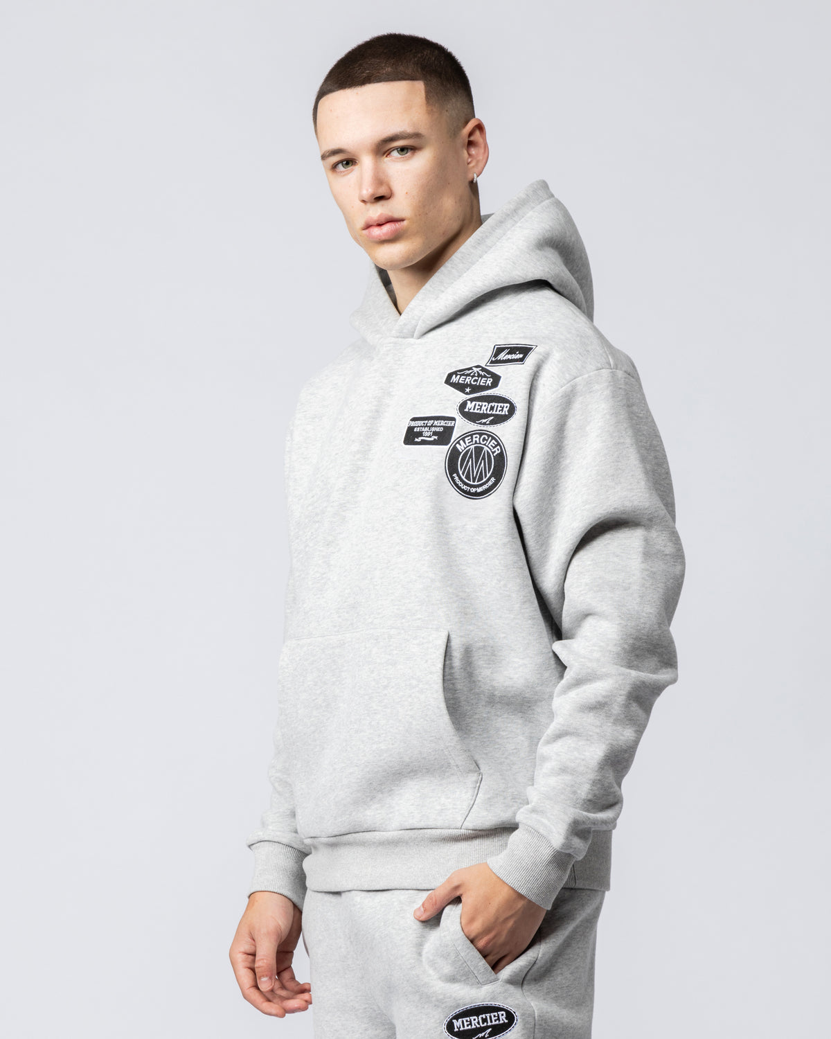 Relaxed OG Mono Hoodie Grey Marl, image 2