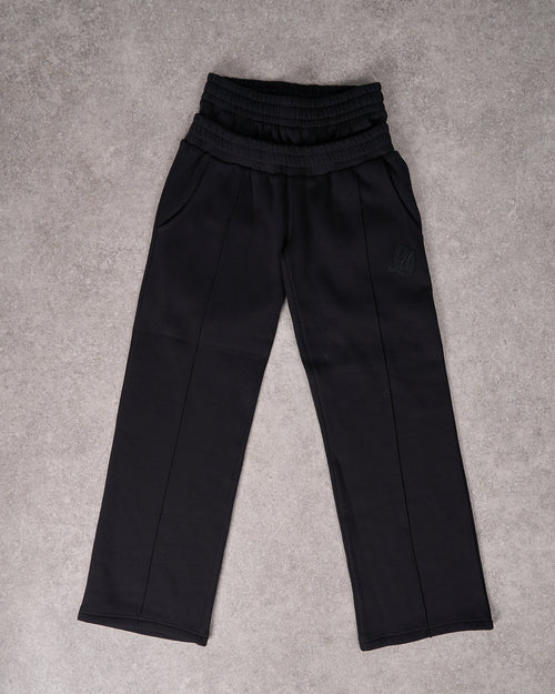 1/1 Script Doppel Taille Pant-Schwarz