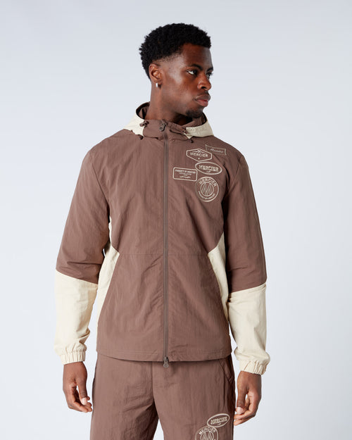 Brown Angle Badge Windbreaker