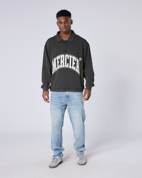 Homerun 1/4 Zip Washed Black