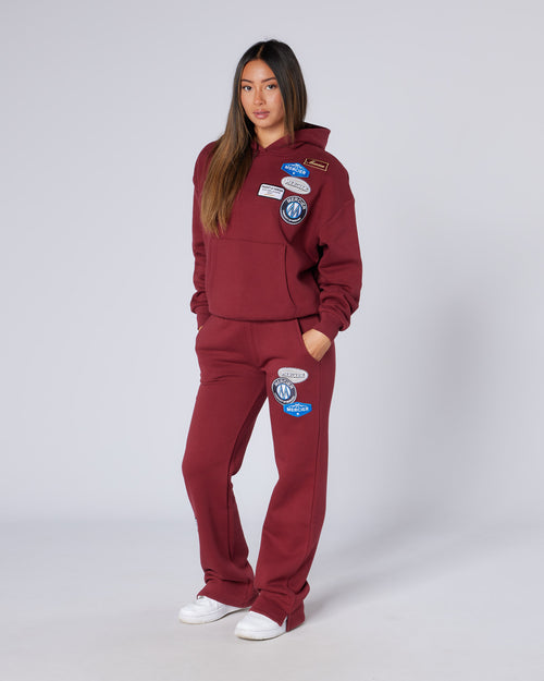 Womens Relaxed OG Badge Hoodie Cabernet