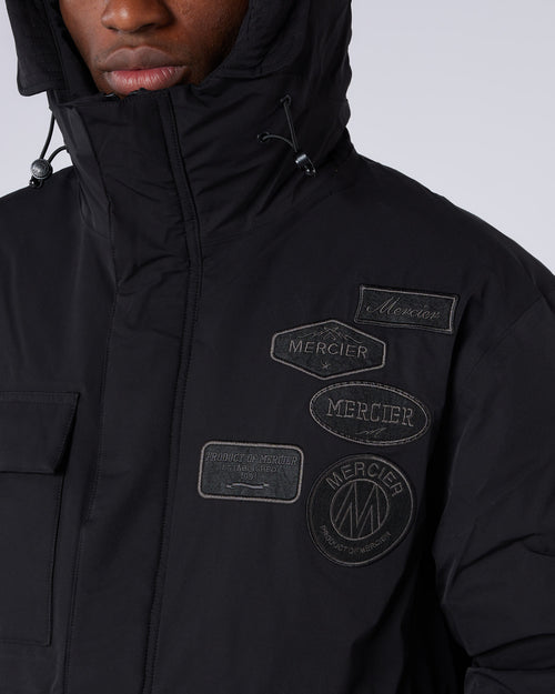Premium OG Badge Parka Coat Black