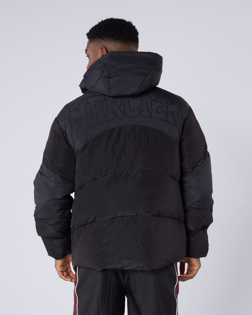 Contrast Peak Puffer Jacket Black