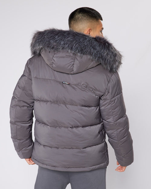 Grey OG Badge Puffer Jacket