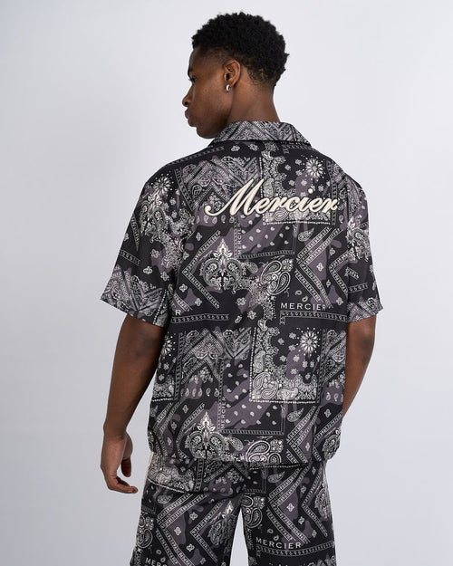 Schwarzes Paisley Resort Shirt