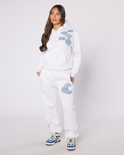 Womens Snow Marl OG Badge Denim Joggers