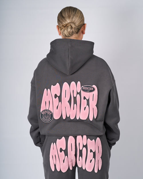 Womens Slate Pink Bubble Hoodie