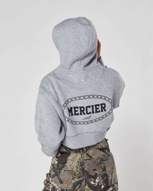 Frauen Grau Marl Mercier nach Hause Croped Hoodie