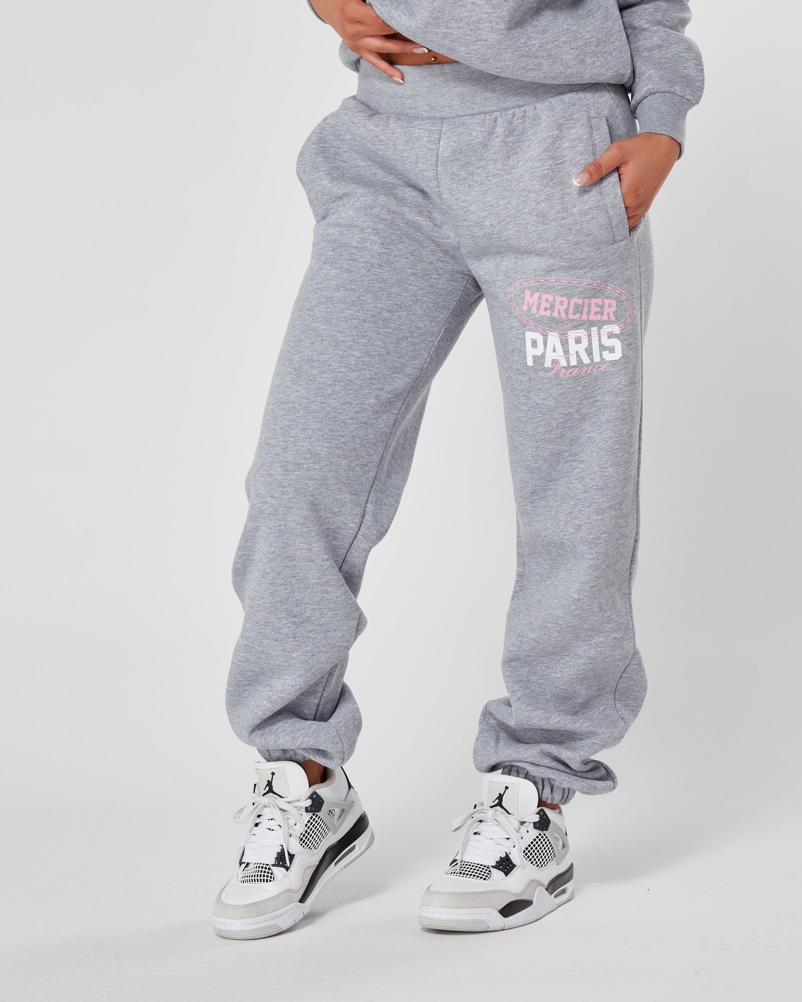 Grey and pink discount joggers