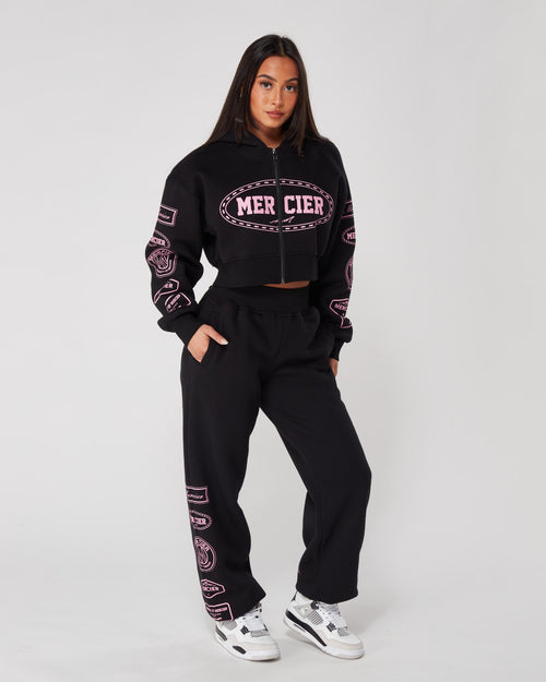 Damen schwarz rosa Mercier Compton Jogger