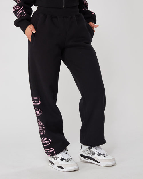 Damen schwarz rosa Mercier Compton Jogger