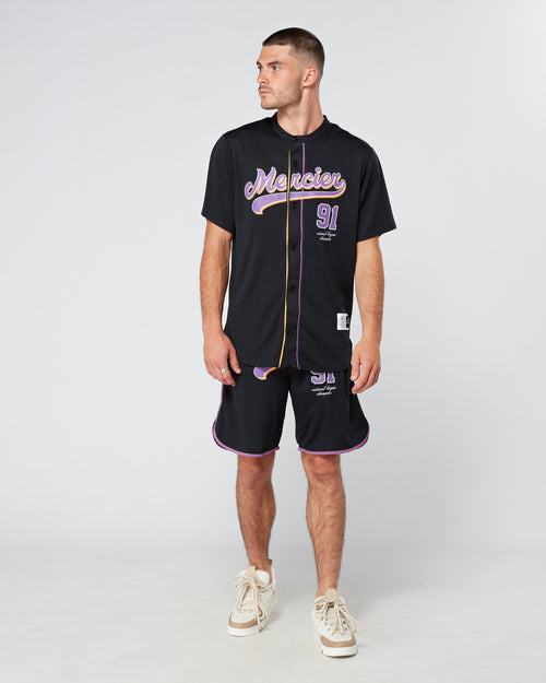 Schwarze lila Emerson Baseball Shorts