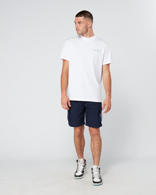 Marineblaue Cargo-Shorts mit OG-Abzeichen