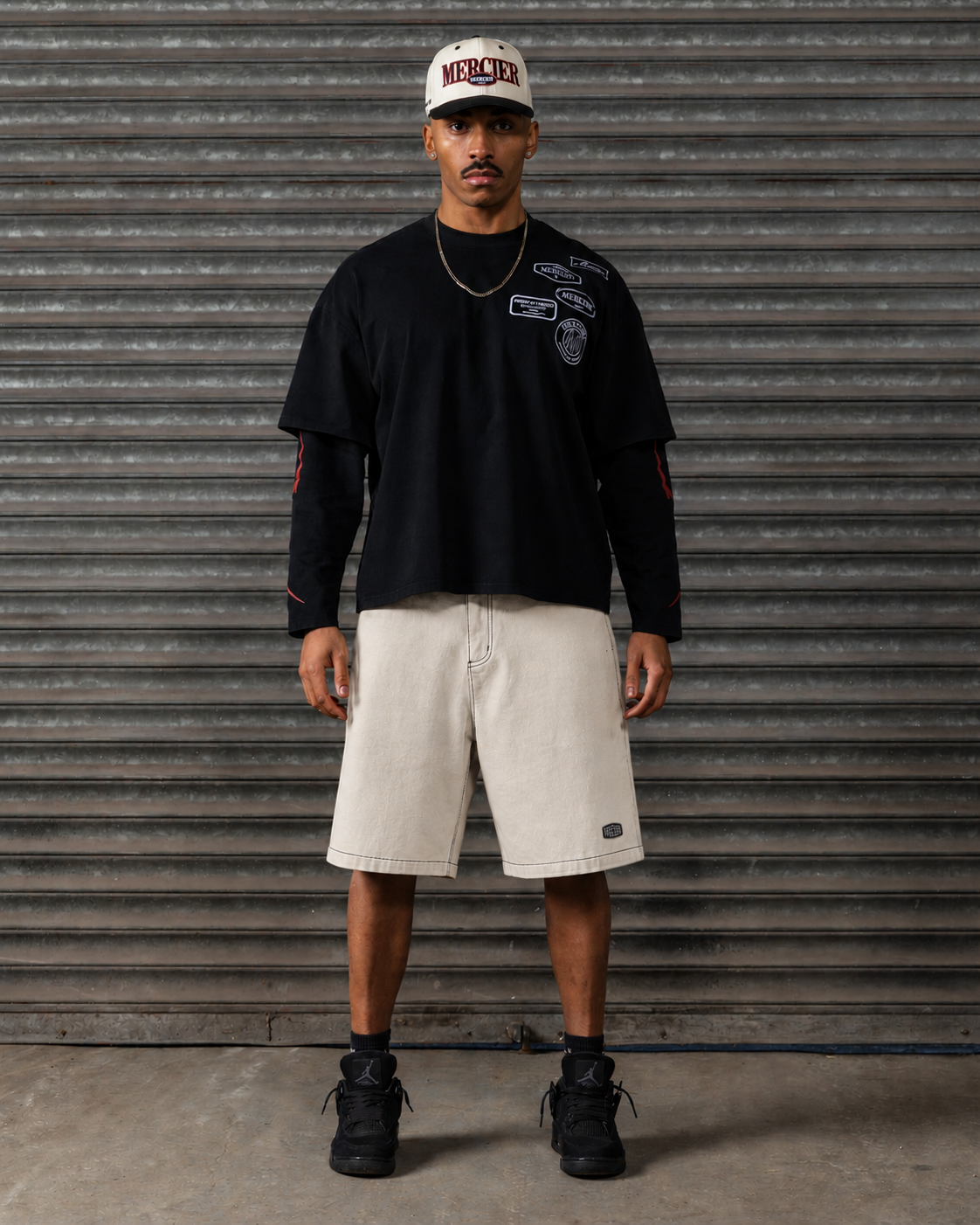 Relaxed Stitched Jorts Beige, image 4