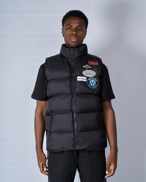 Black Mercier AGUS Suaitheantas Gilet