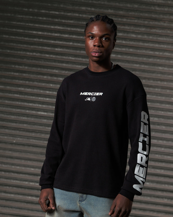 Merc Fast Waffle Long Sleeve T-Shirt Black