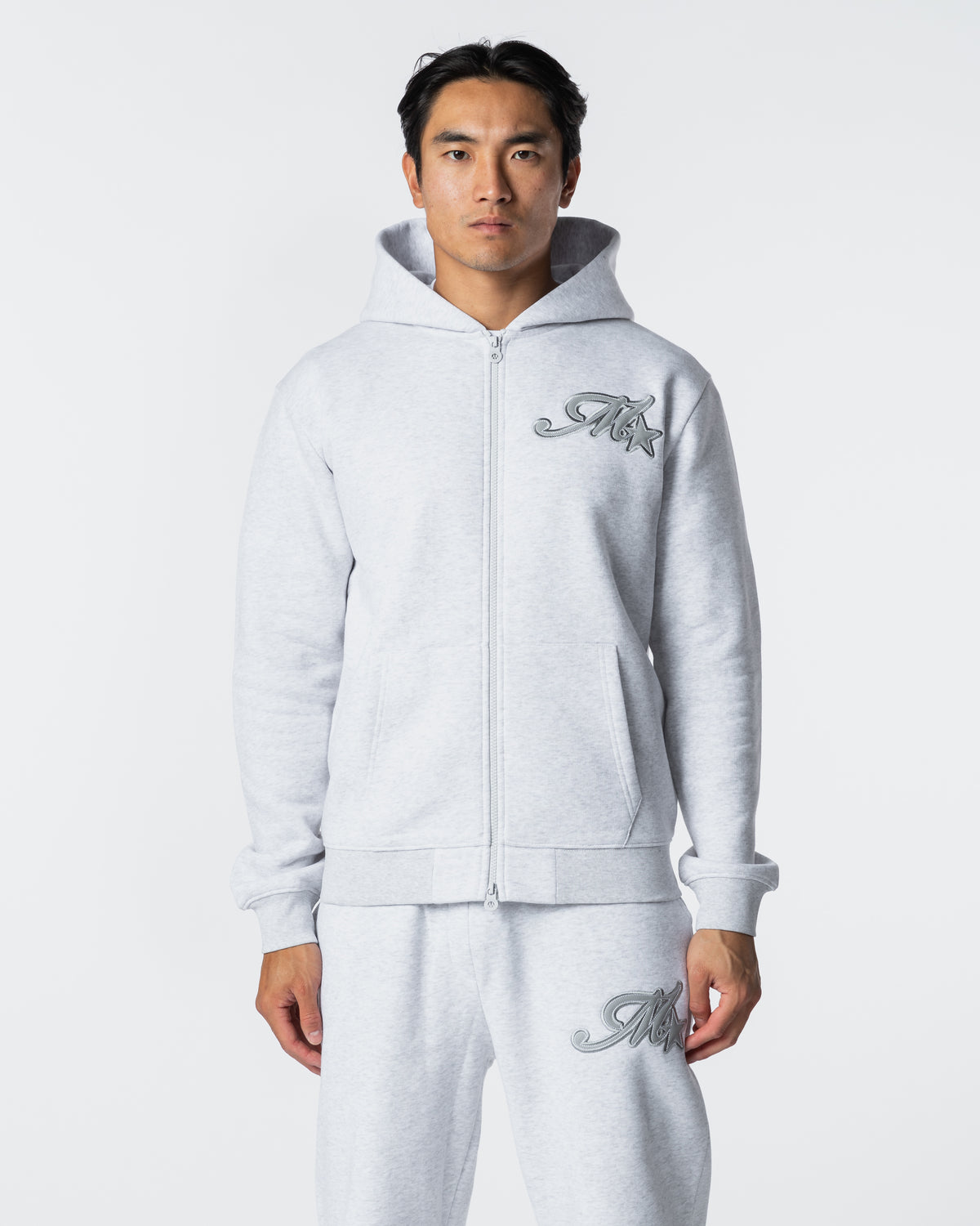 Runway Full Zip Hoodie Grey Marl, image 3