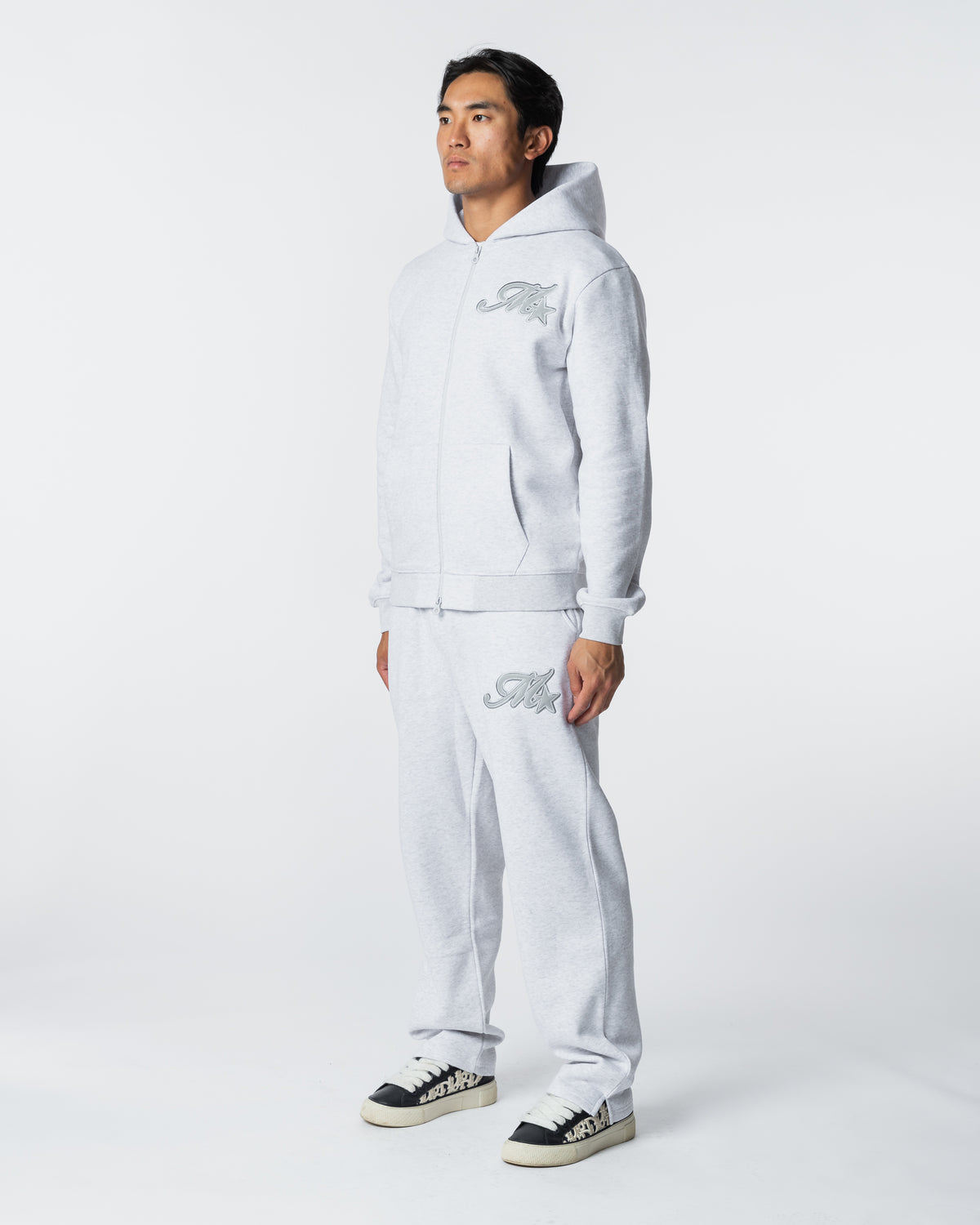 Runway Full Zip Hoodie Grey Marl, image 5