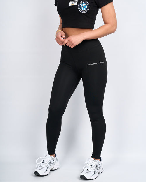 Womens Black Mercier 2.0 Badge Leggings