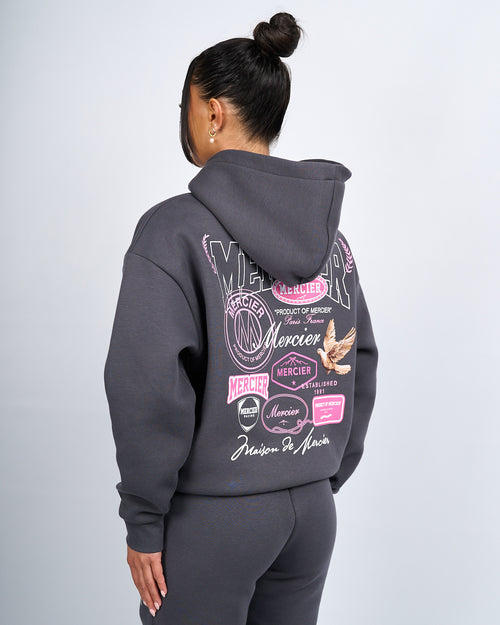 Anthrazit-rosa Multi-Tour-Hoodie für Damen