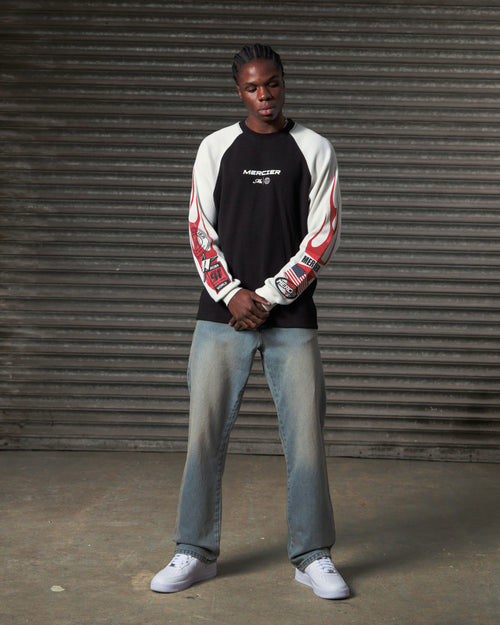 Raglan Waffle Long Sleeve Flame Top PRE ORDER