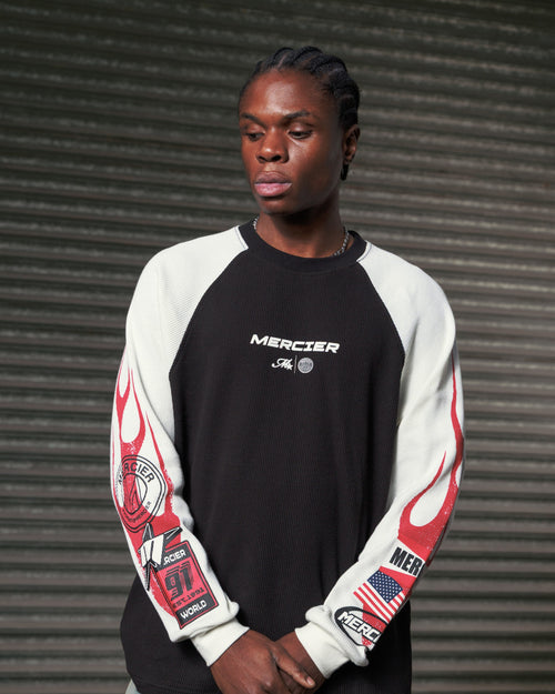 Raglan Waffle Long Sleeve Flame Top PRE ORDER