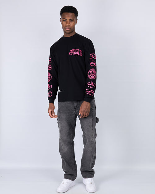 Dubh Pink Compton Fada Sleeve Tshirt