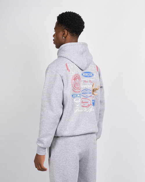 Grau Marl Multi Tour Hoodie