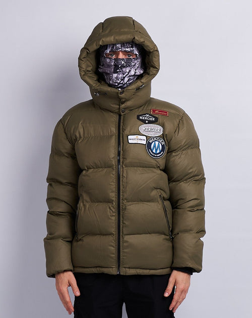 Khaki UND Mercier Abzeichen Puffer Jacke.