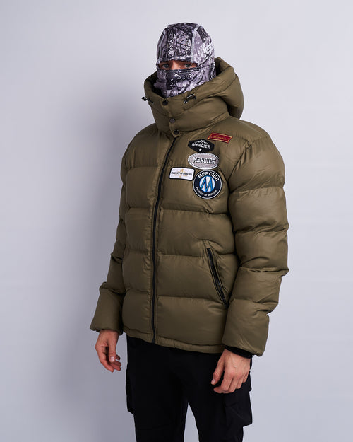 Khaki UND Mercier Abzeichen Puffer Jacke.