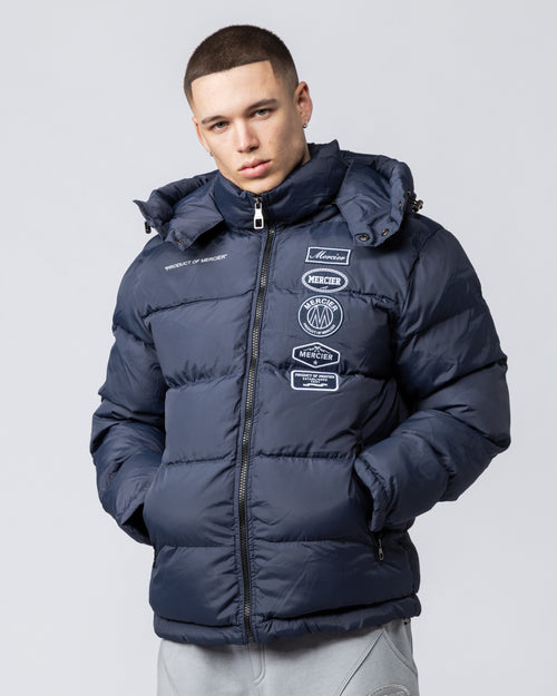 Hybrid Tonal Puffer Jacket Navy