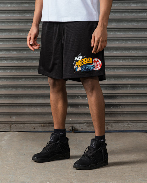 Pin Up Airtex Badge Shorts Black
