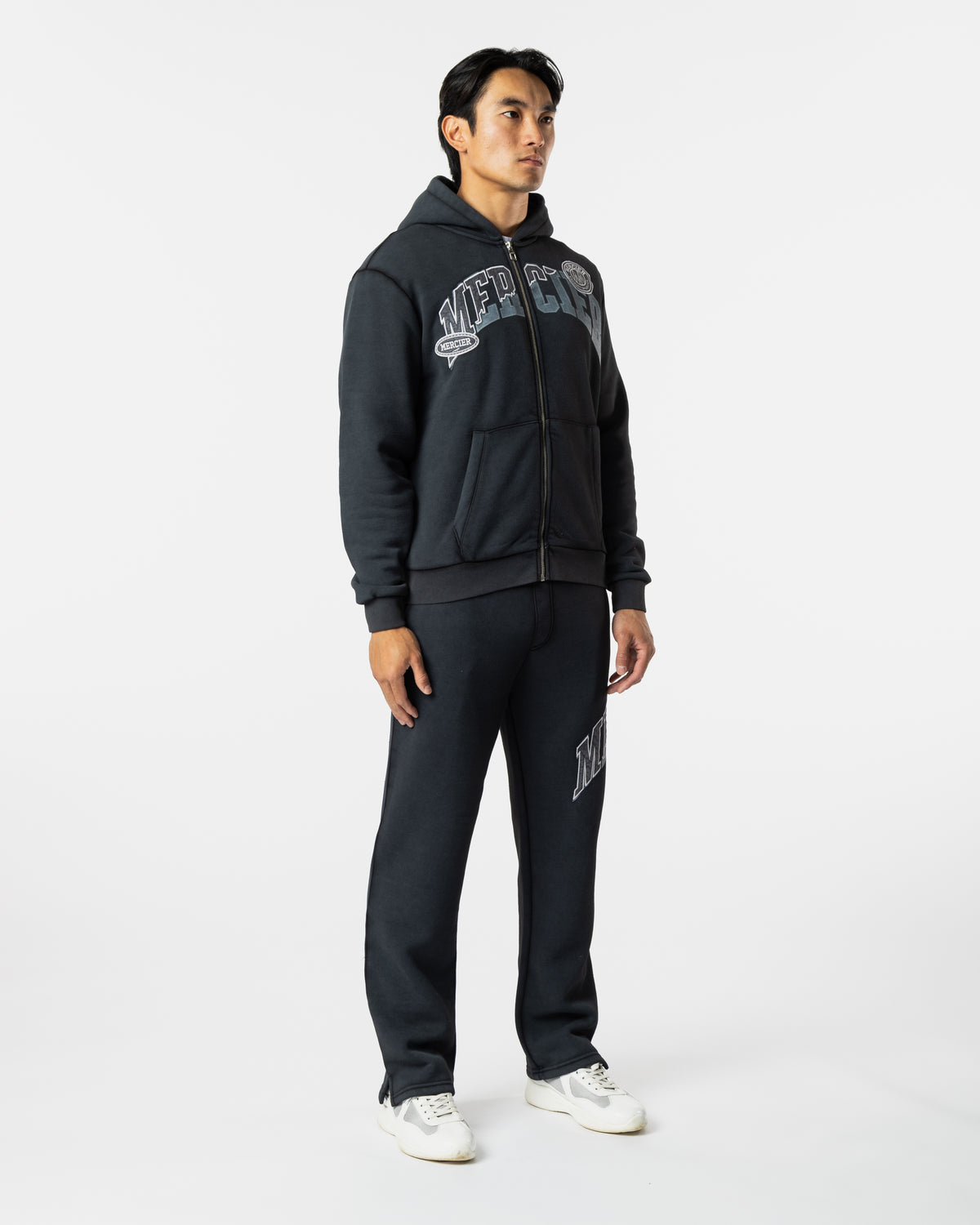 Zip Up Shatter Hoodie Washed Black, image 3