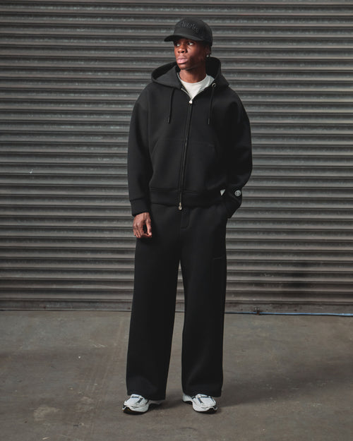Scuba zip hoodie Black