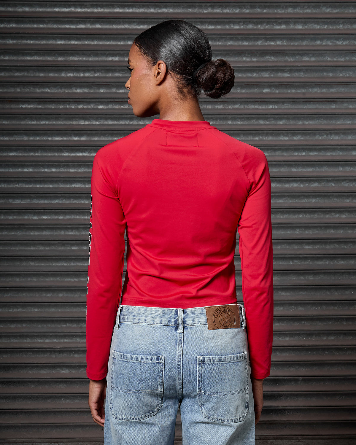Womens Zip Racer Top Red, image 7