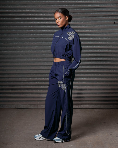 Women's Piping Track Pants Navy