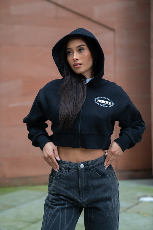 Womens Black Maison Zip Hoodie