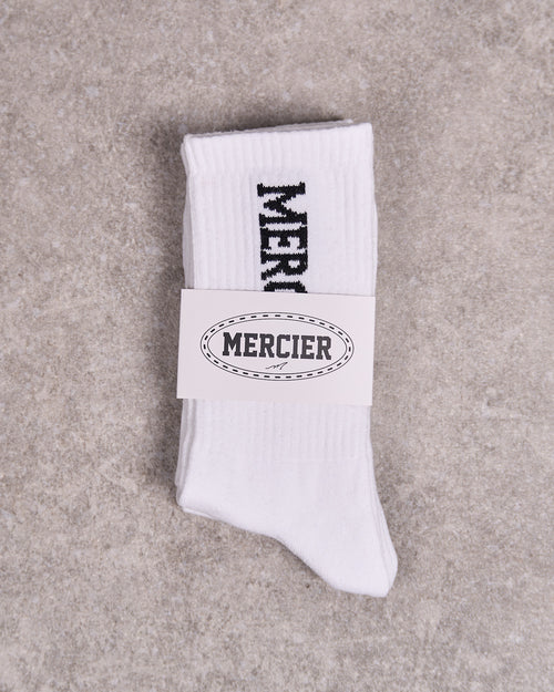 2Pack White Mercier Socks