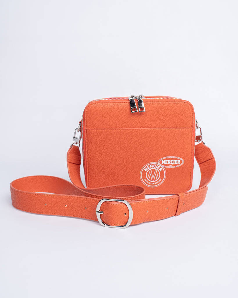 mens mercier og badge messenger bag orange