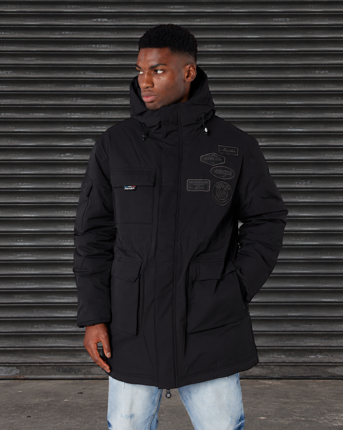 Premium OG Badge Parka Coat Black, image 4