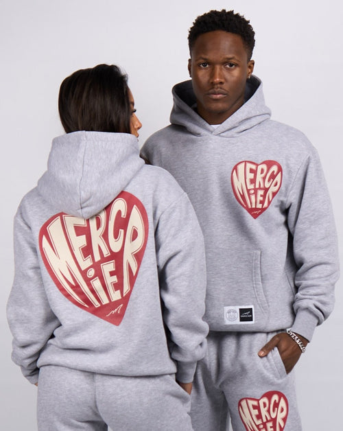 Grau Marl Mercier Herz Hoodie