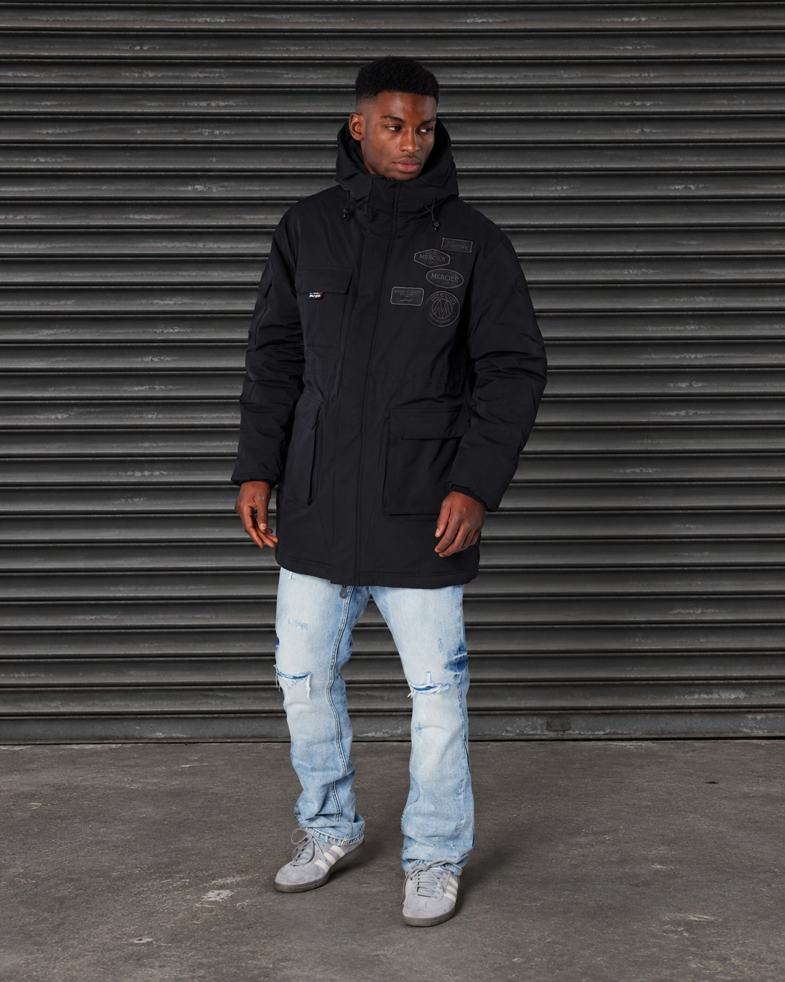 Premium OG Badge Parka Coat Black, image 6