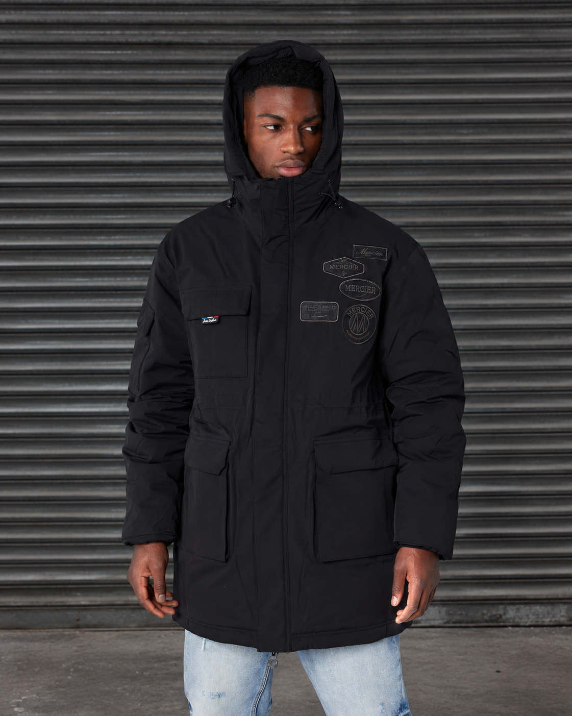 Premium OG Badge Parka Coat Black, image 1