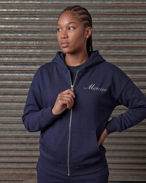 Women's Authenticity Hoodie Navy Silver