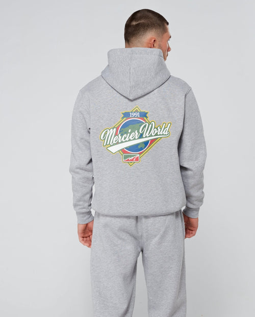 Grey Marl Mercier World Hoodie.