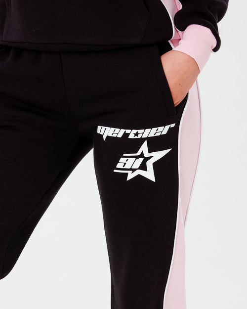 Womens Black Pink Sporty Joggers