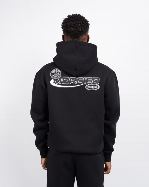 Schwarzer Rennfahrer Abzeichen Hoodie