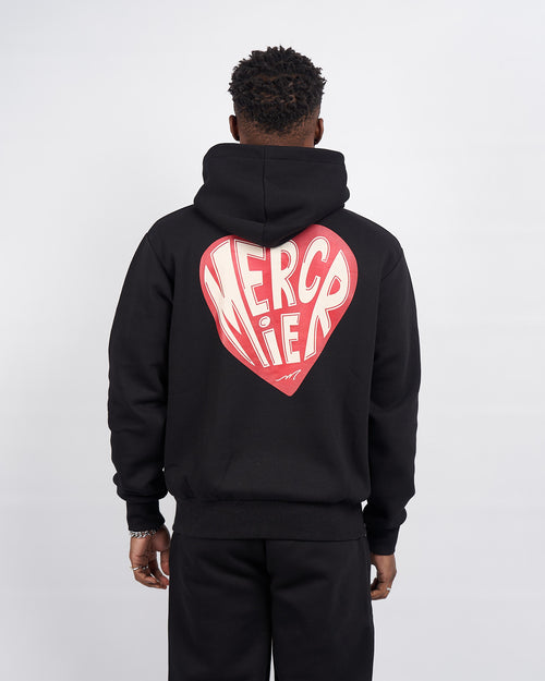 Schwarzer Mercier Herz Hoodie