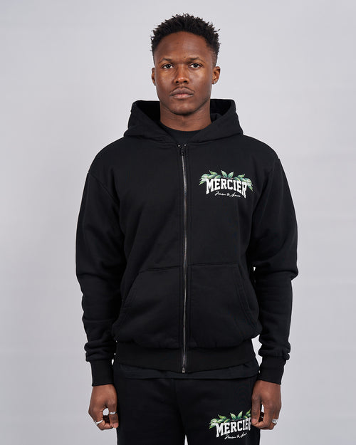 Black Botanic Court Zip Hoodie